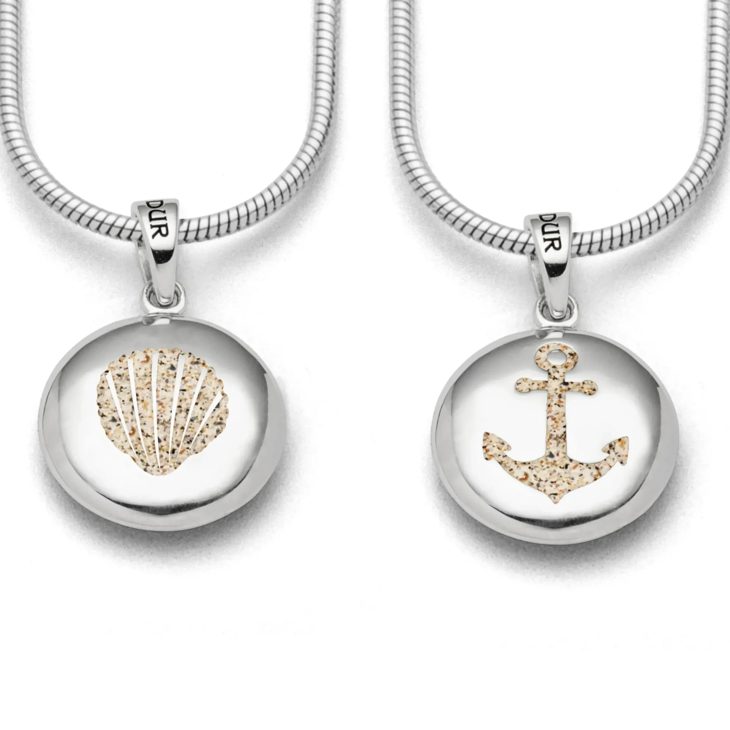 Anhänger "Anker/Muschel" Ellipse, Strandsand