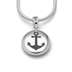 Anhänger "Anker/Muschel" Ellipse, dunkel rhodiniert