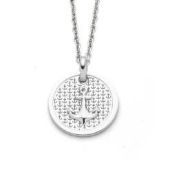 Anhänger Ankerplatz "Anker" rund rhodiniert