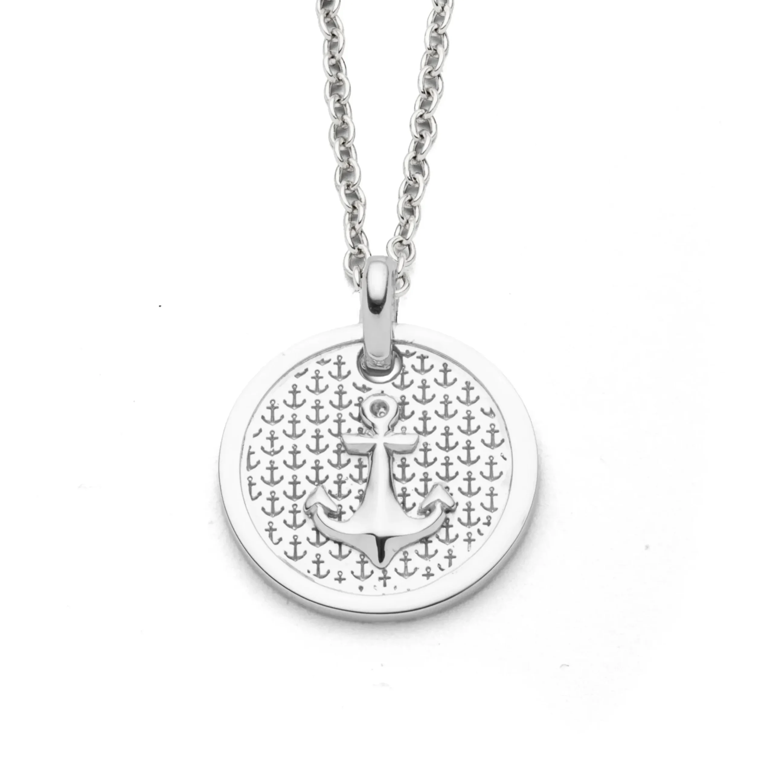 Anhänger Ankerplatz "Anker" rund rhodiniert