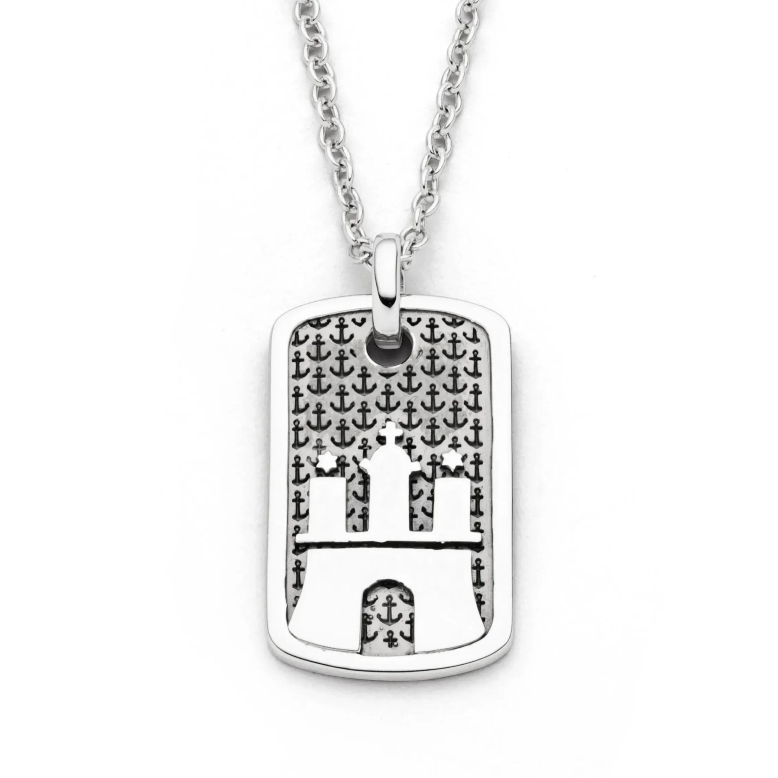 Anhänger Ankerplatz "Hamburg" rhodiniert