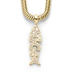 Anhänger Fischgräte "Rügen" Strandsand vergoldet