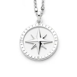 Anhänger "Kompassrose 2.0" hell rhodiniert