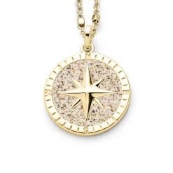 Anhänger "Kompassrose 2.0" Strandsand vergoldet