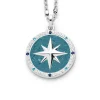 Anhänger "Kompassrose 2.0" Zirkonia und blauem Steinsand