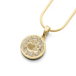 Anhänger "Lucky Dog Strandsand" vergoldet