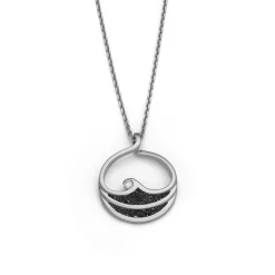 Anhänger "Maui" Lavasand /Zirk. rhodiniert