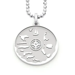 Anhänger "Nordsee Kompassrose" sandlos, hell rhod.