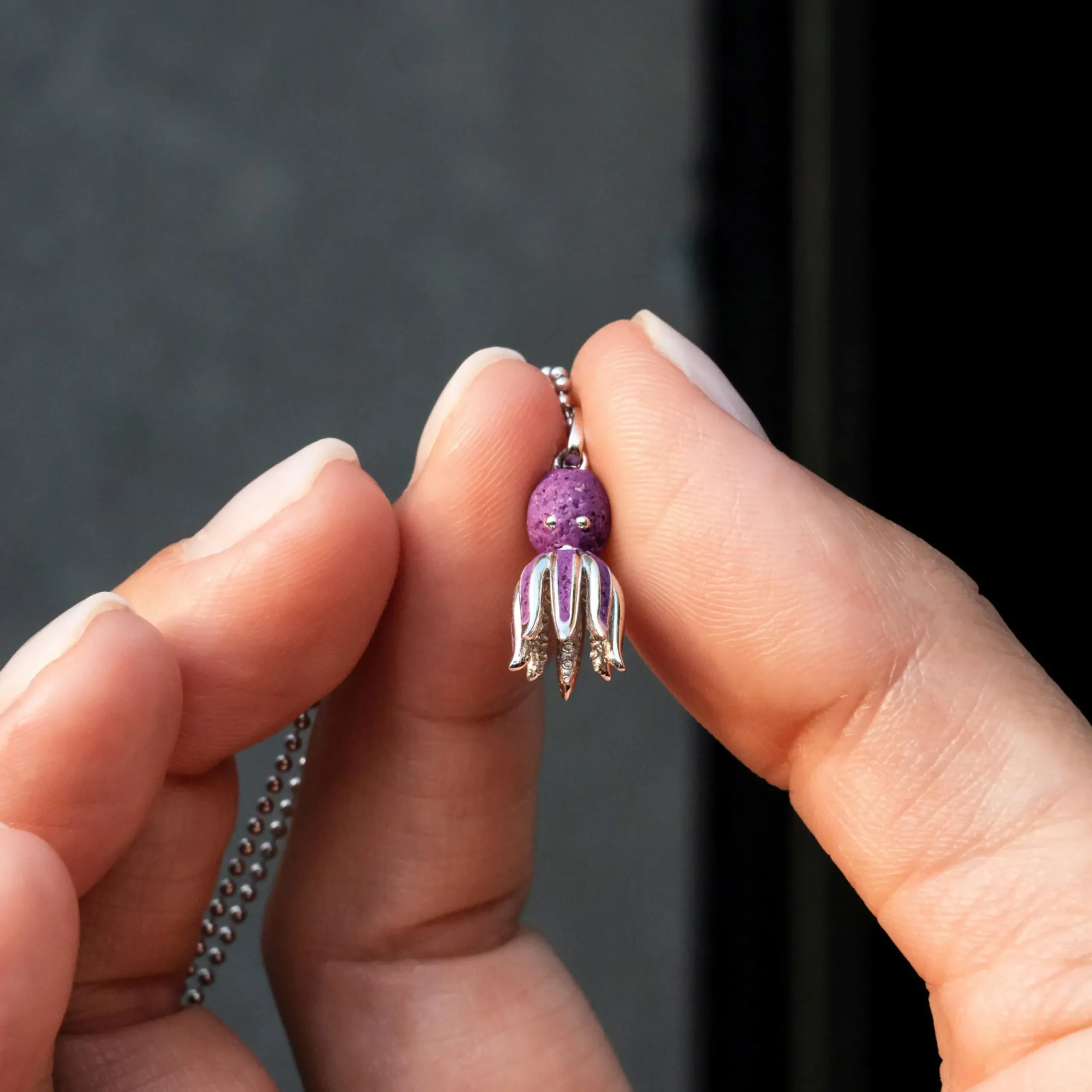 Anhänger "Oktopus" Steinsand rosa