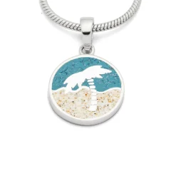 Anhänger "Palme" Strandsand/Steinsand blau