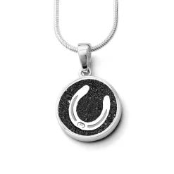 Anhänger Pferdeglück "Hufeisen" Lavasand