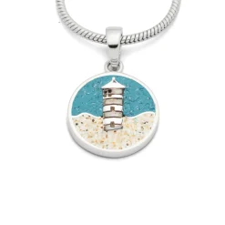 Anhänger "Pilsumer Leuchtturm"Strandsand/Steinsand blau