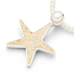 Anhänger "Sandseestern/Perle" Strandsand