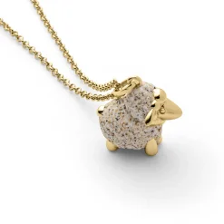 Anhänger "Schaf" Strandsand vergoldet