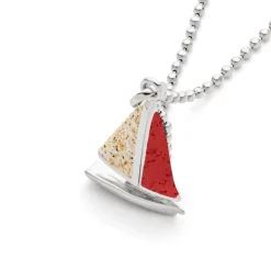 Anhänger "Segelboot" Strandsand/Koralle