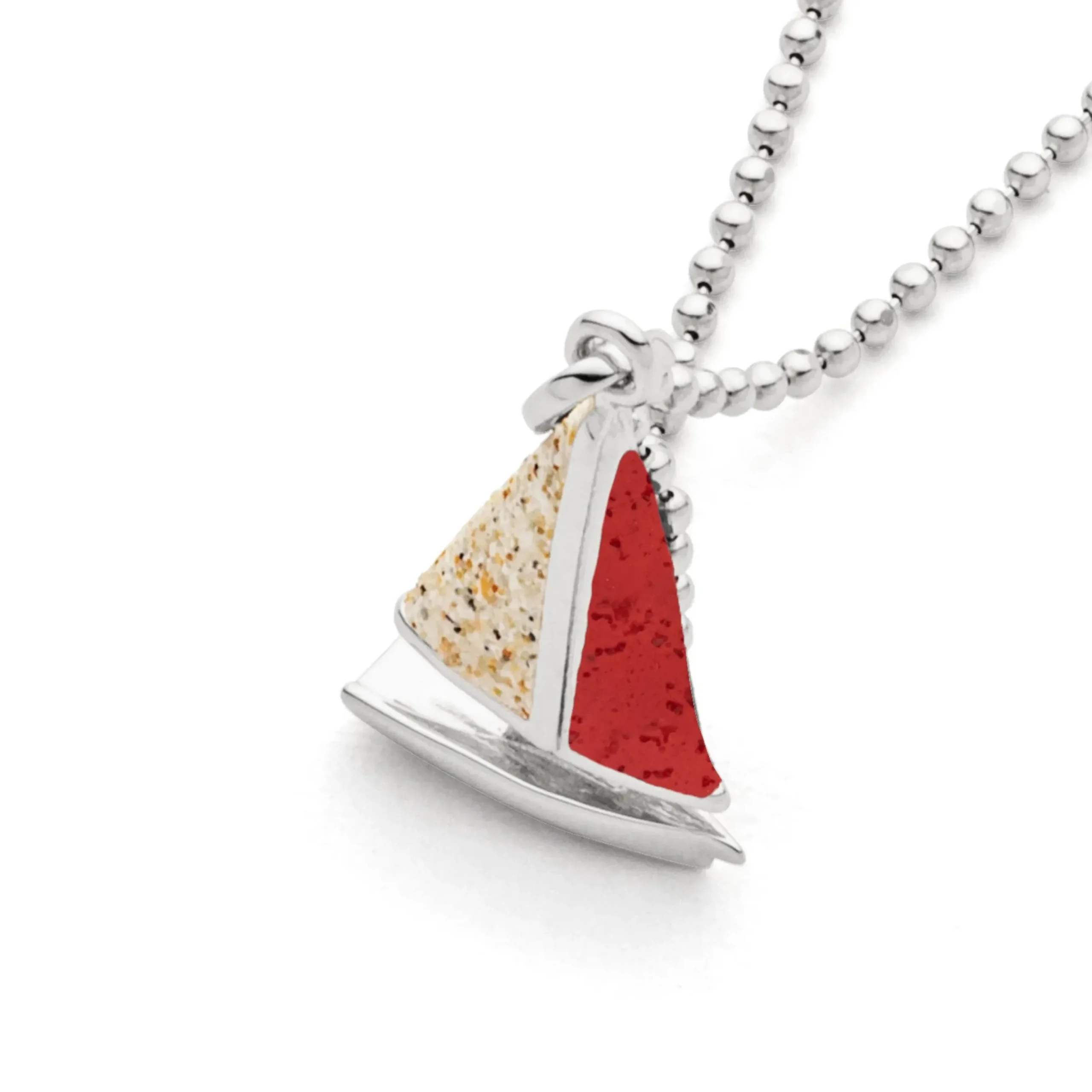 Anhänger "Segelboot" Strandsand/Koralle