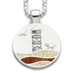 Anhänger Strandwellen "Pilsumer Leuchtturm"Strandsand/Bernsteins.