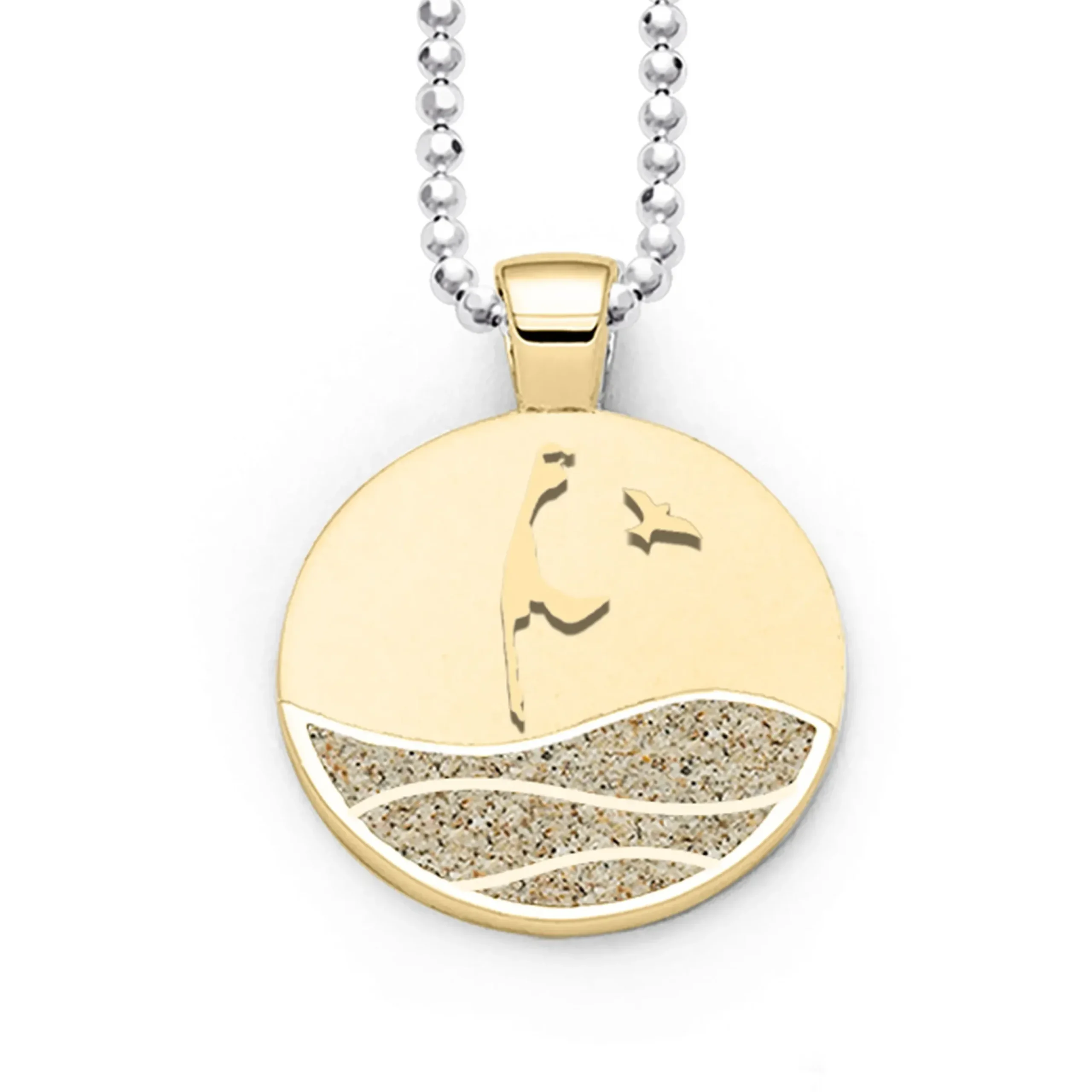 Anhänger Strandwellen "Sylt" Strandsand vergoldet