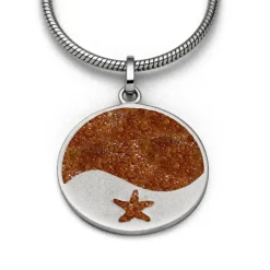 Anhänger "Welle/Seestern" Bernsteinsand