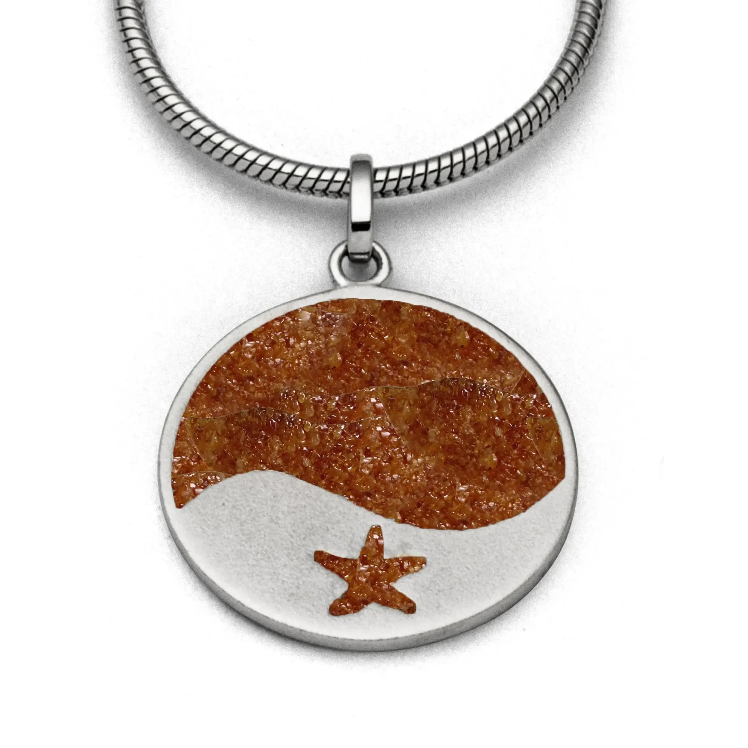Anhänger "Welle/Seestern" Bernsteinsand