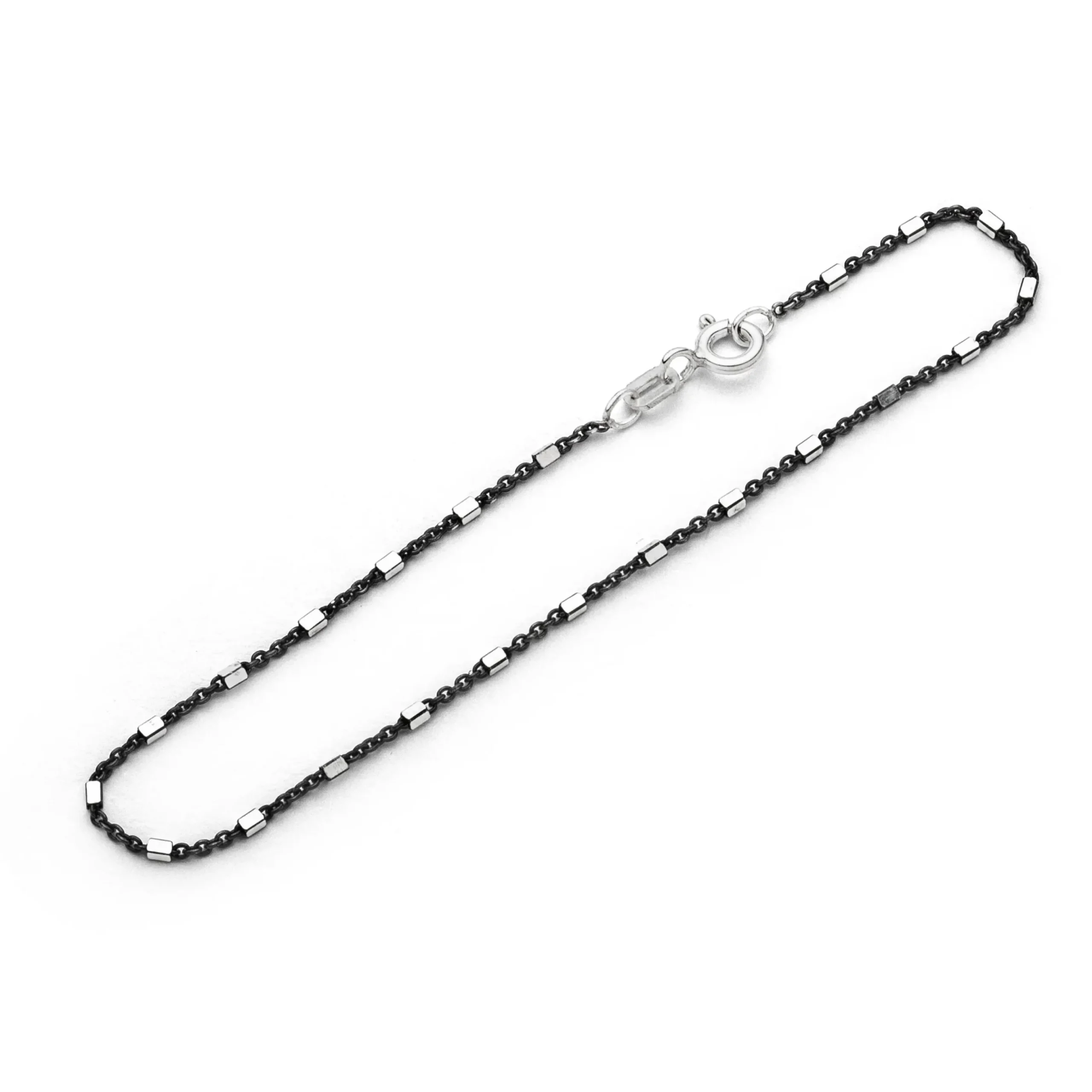 Armband "Fantasie" 1,2 mm" black & white rutheniert