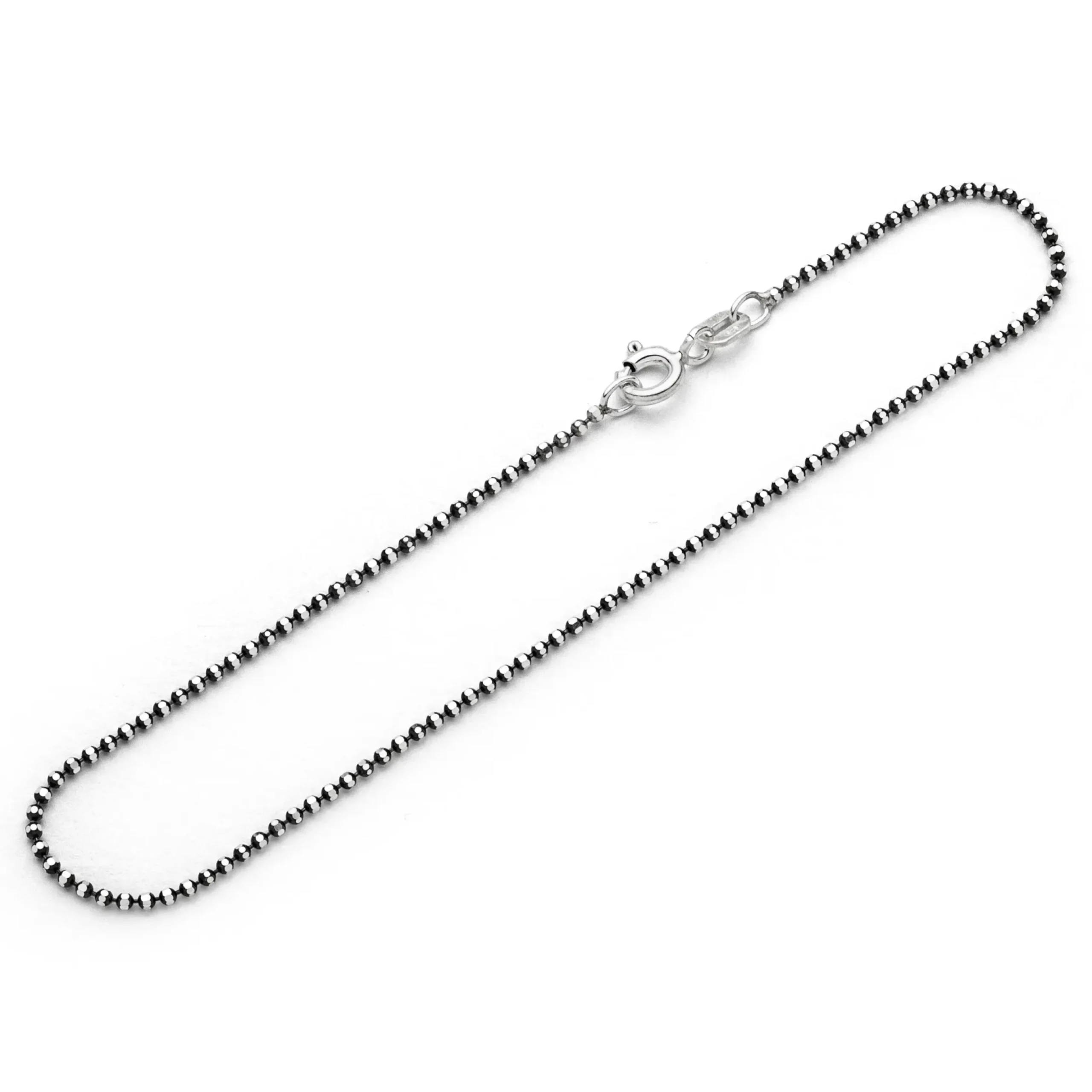 Armband Kugel geschliffen "Black&White" rutheniert