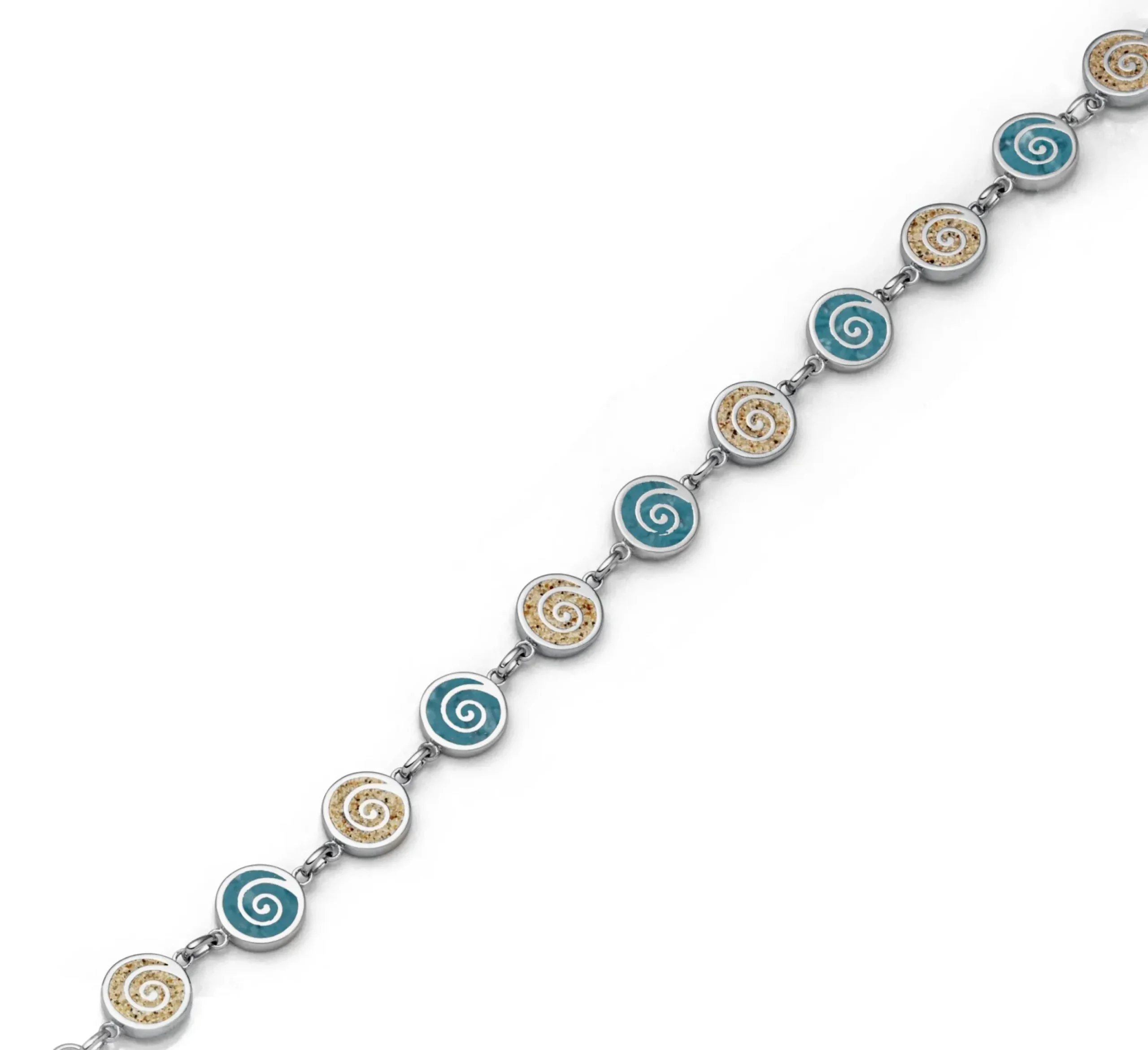 Armband "Spirale 2.0" Sand/blauer Steinsand