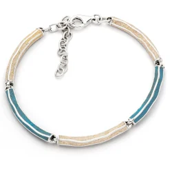Armband "Wellenspiel" Strandsand/Steinsand blau