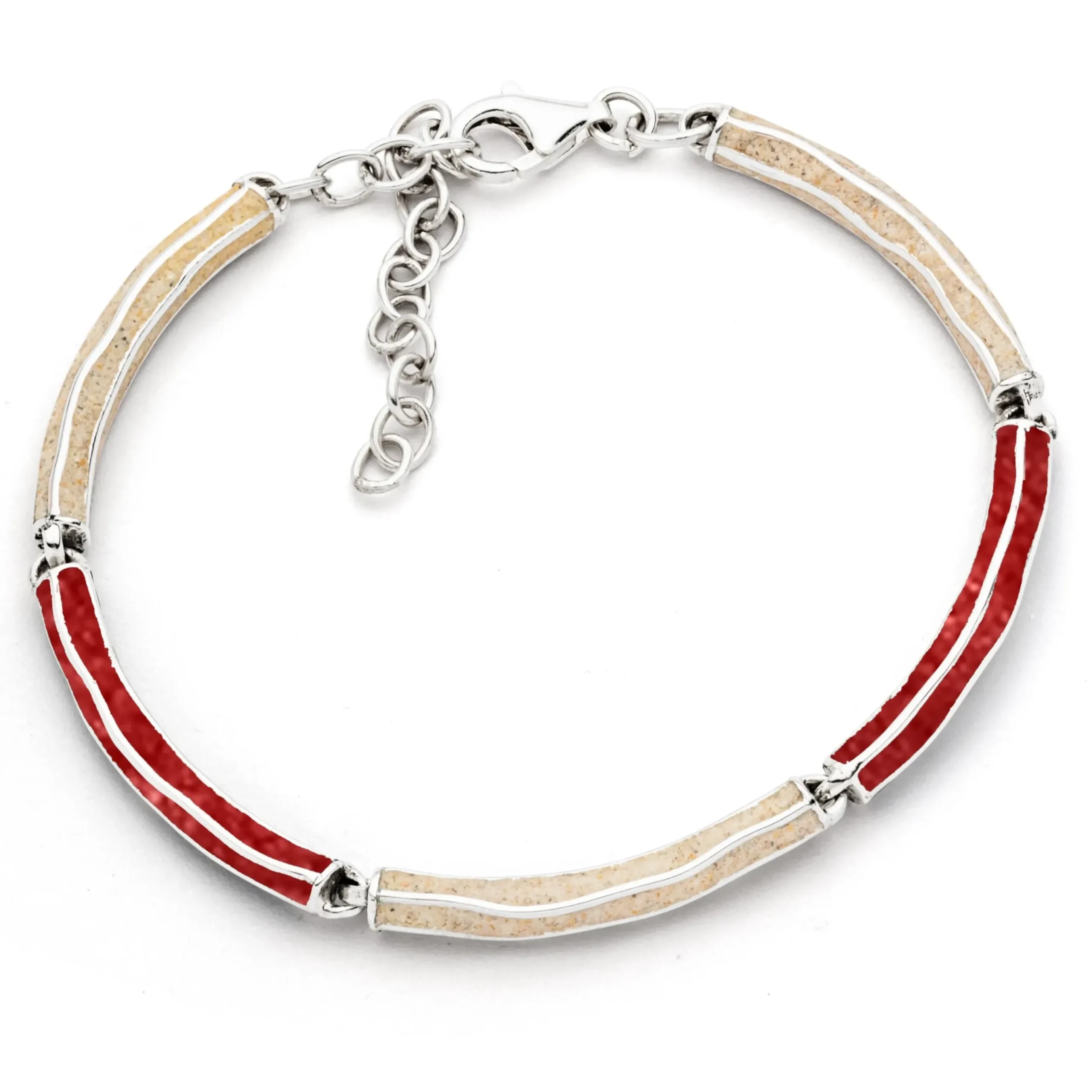 Armband "Wellenspiel" Strandsand/Koralle