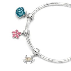 Charm "Muschel" Steinsand blau