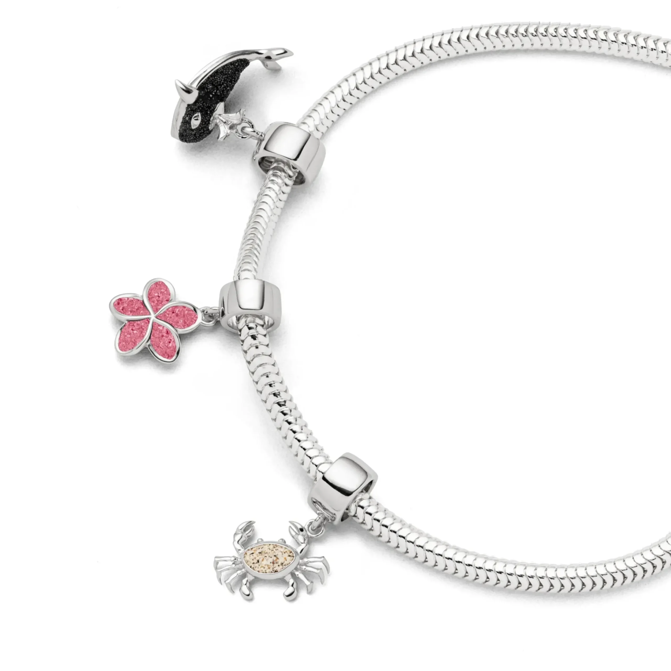 Charm "Plumeria Blüte" Steinsand rosa