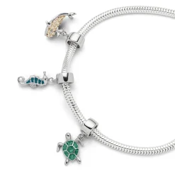 Charm "Seepferd" blauer Steinsand