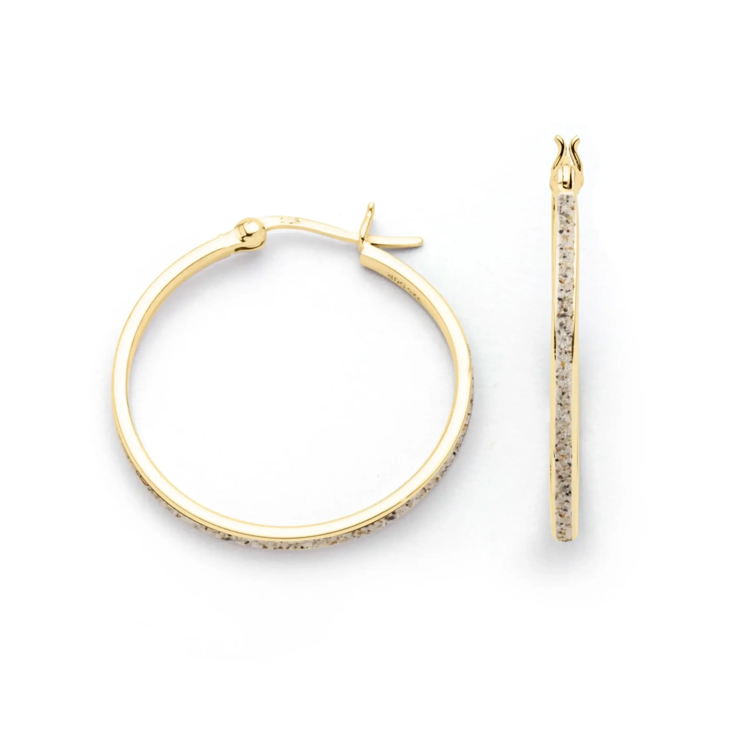 Creole "rund 30 mm" Strandsand vergoldet