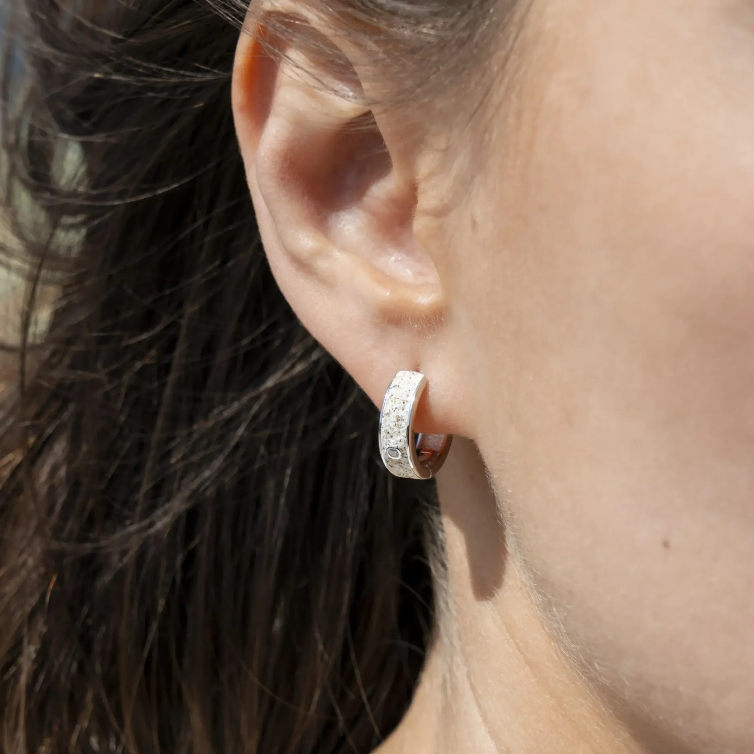 Creole"Nordlicht" Sand/Zirkonia rhodiniert