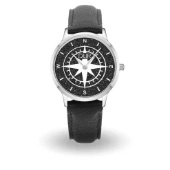 DUR Uhr 36er "Kompass" Lavasand, Lederband schwarz