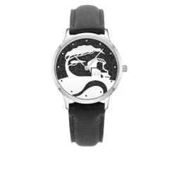 DUR Uhr 36er "Küste" Lavasand, matt, Lederband schwarz