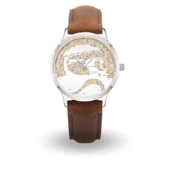 DUR Uhr 36er "Küste" Strandsand, Lederband braun