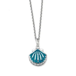 Kette "Muschel" Steinsand blau