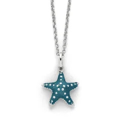 Kette "Seestern" Steinsand blau