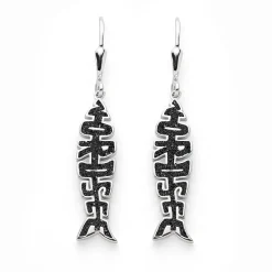 Ohrhänger Fischgräte Nordsee Lavasand