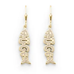 Ohrhänger Fischgräte "Rügen" Strandsand vergoldet