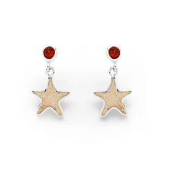 Ohrhänger "Sandseestern/Bernstein" Strandsand