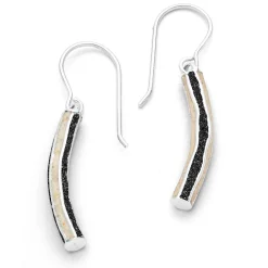 Ohrhänger "Wellenspiel" Strandsand/Lavasand