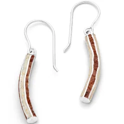 Ohrhänger "Wellenspiel" Strandsand/Bernstein