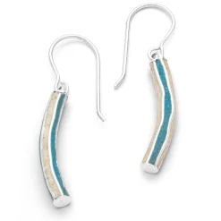 Ohrhänger "Wellenspiel" Strandsand/Steinsand blau