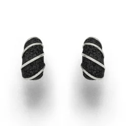 Ohrring "Bali" Lavasand rhodiniert