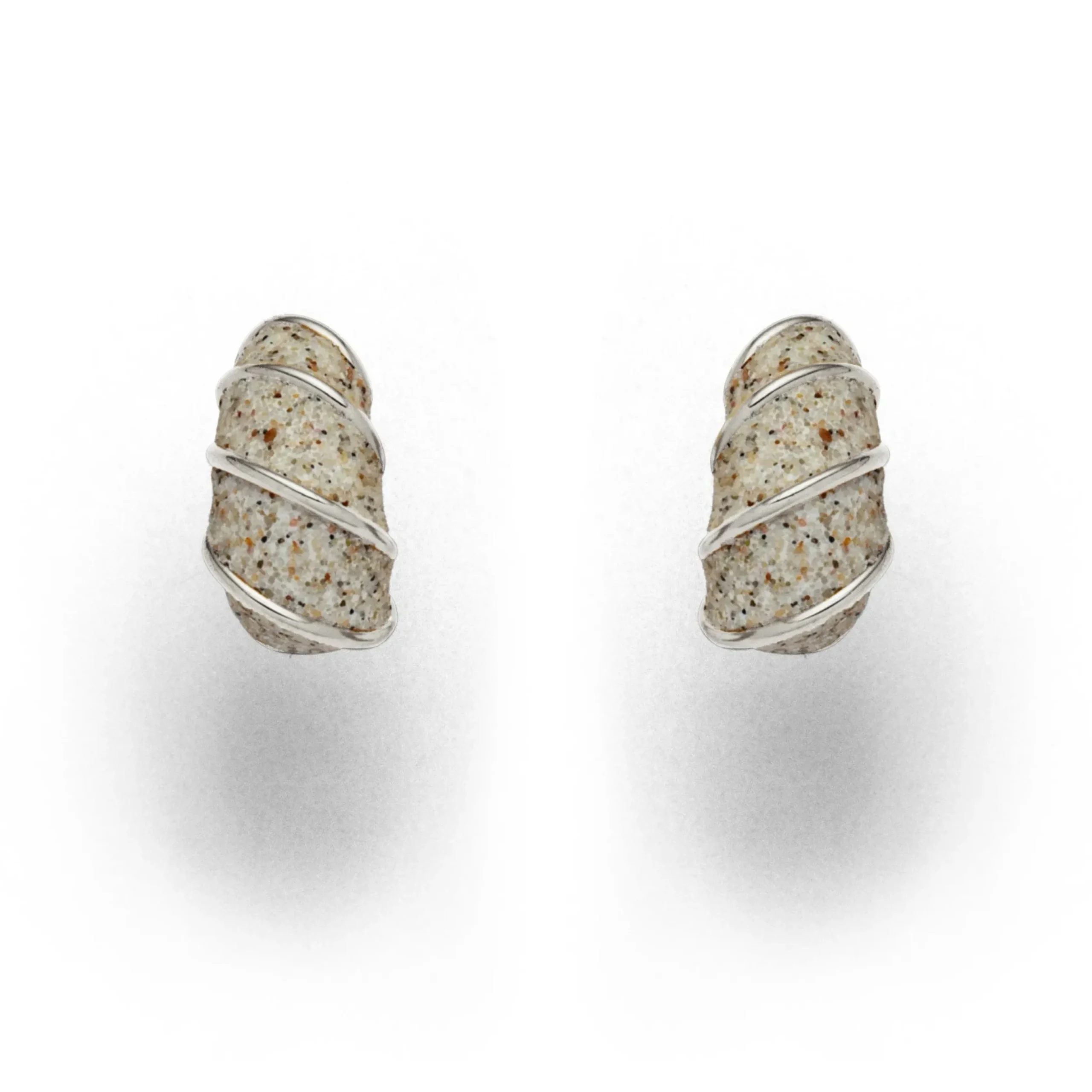 Ohrring "Bali" Strandsand rhodiniert