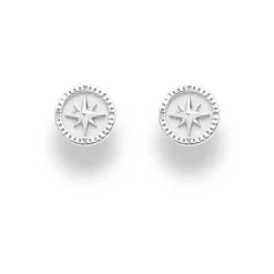 Ohrring "Kompassrose 2.0" 10 mm hell rhodiniert
