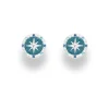 Ohrring "Kompassrose 2.0" 10 mm Zirkonia und blauer Steinsand