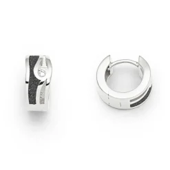 Ohrring "Maui" Lavasand/Zirkonia rhodiniert